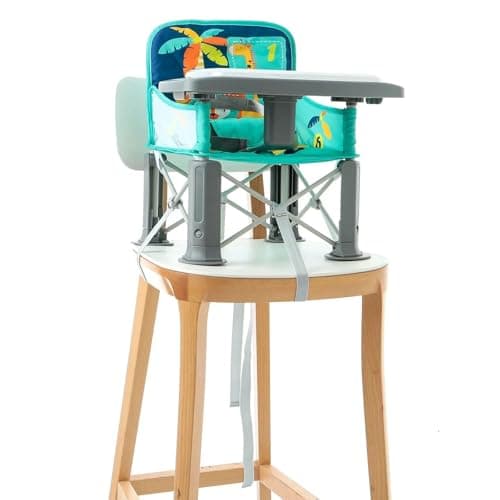 ebebek baby plus Picnic Booster Highchair | Highchair Portable Seat Chair | Compact Fold with Straps for Indoor Outdoor Use | Foldable High Chair Toddler Seat for Eating (Multicolored) — view 3