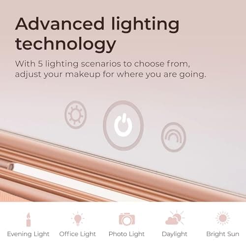 Beautifect Box Rose Gold - Large Makeup Bag with LED Light Up Mirror - Quilted Metallic Vanity Case Travel Cosmetics Bag for Women - Toiletry & Make Up Organiser with Compartments & Brush Holders — view 5