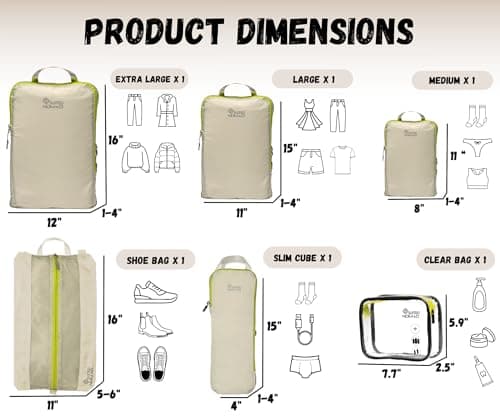 SUITEDNOMAD Ultralight Compression Packing Cubes Set, Suitcase and Backpack Travel Organiser Bags — view 3