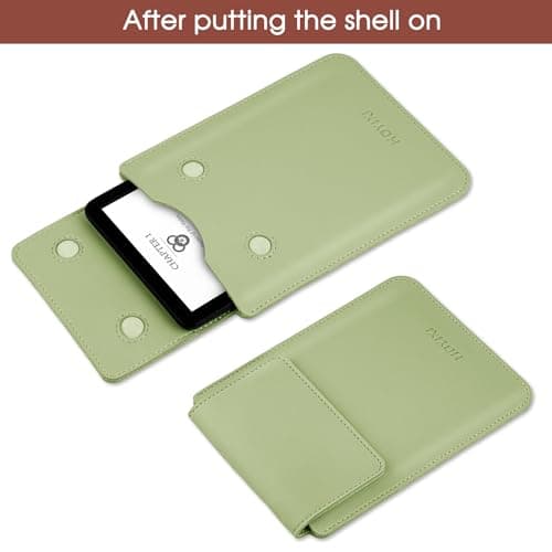 HoYiXi Universal Sleeve Case for 6.8",7" Paperwhite/Colorsoft/Signature Edition 2025 & 2021 Compatible 6.8" Kobo Clara HD/PocketBook/Tolino Protective Case for 6.8'' 7'' ebook Reader, Light Green — view 6