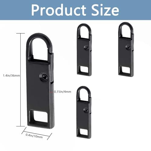 Deoward Zipper Pull Replacement Metal Zipper Handle Mend Tab Repair (6 PCS) — view 2