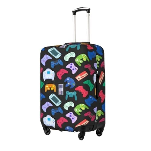 Richugui Interesting and Diverse Game Machines Luggage Cover Elastic Washable Stretch Suitcase Travel Suitcase Protector Anti-Scratch Cover for Kid and Adult,S (18-21 inch suitcase) — view 2