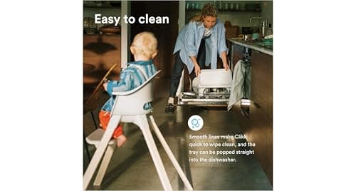 Stokke Clikk High Chair - Portable Baby Highchair with Tray, Footrest & Harness - Easy Tool-Free Assembly for Home & Travel, 6 Months to 3 Years, Glacier Green — view 6