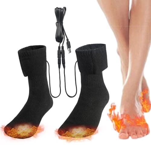 USB Electric Heated Socks, 5V Heated Foot Warmers, Winter Electric Foot Warmer Socks, for Outdoor Riding Camping Hiking Motorcycle Skiing — view 2