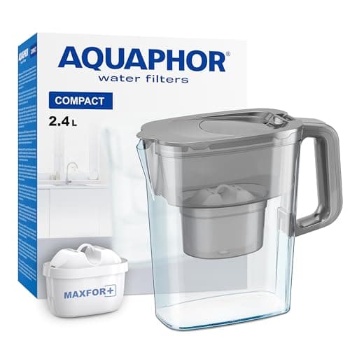 AQUAPHOR Water Filter Jug Compact Grey 2.4L with 1 x Maxfor+ Cartridge