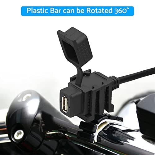 eSynic Professional Motorcycle USB Charger - Waterproof 1.82m/6ft Socket for Phone, GPS - Universal 12/5V Motorbike Charger — view 6