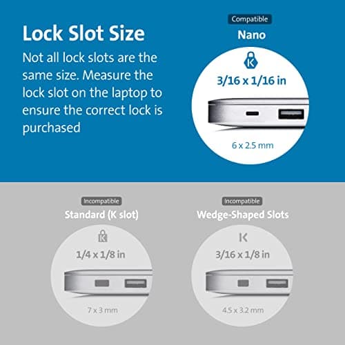 Kensington Combination Laptop Lock for Nano Size Security Slot, Resettable 4-Digit Combination Lock (K60214WW) — view 2