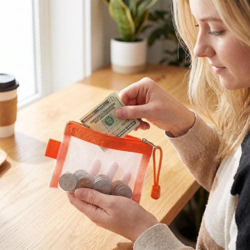 5 PCS Small Mesh Zipper Pouch, 4" X 3" Nylon Small Mesh Bags with Zipper Mini Meshs Pouch, Travel Pouches Mini Bags for Purse Organizer Insert Bag Organizers for Card Key Hair Clip Earphones Lipstick — view 6