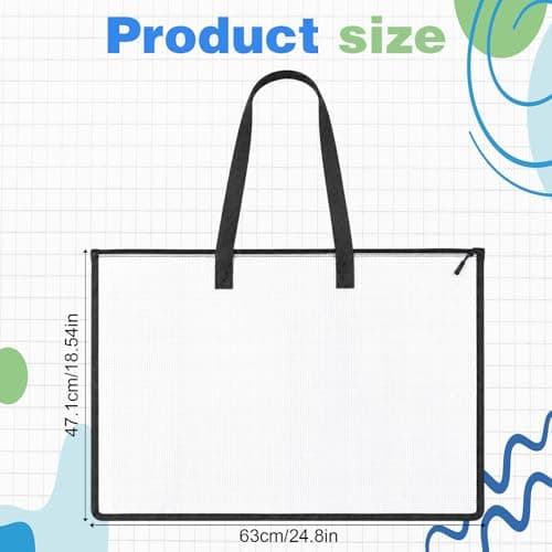 Andibro A2 Art Portfolio Folder Case, 19 x 25 Inch Clear Art Folder Portfolio Bags Carry Case with Handle and Zipper for Artwork Posters Scrapbooks Supplies — view 2
