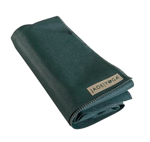 JadeYoga Voyager Yoga Mat - Lightweight & Portable Rubber Yoga Mat - Non-Slip Exercise Mat for Women & Men - Great for Yoga, Home Workout, Gym Fitness, Pilates, Stretching, and More (Jade Green) — view 2