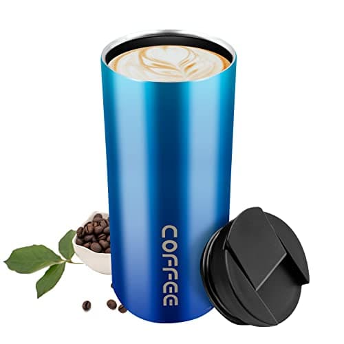 Travel Mug, Double Walled Coffee Cup 550ml Vacuum Insulation Stainless Steel with Leakproof Lid Eco-Friendly, for Hot and Cold Water Coffee and Tea — view 2