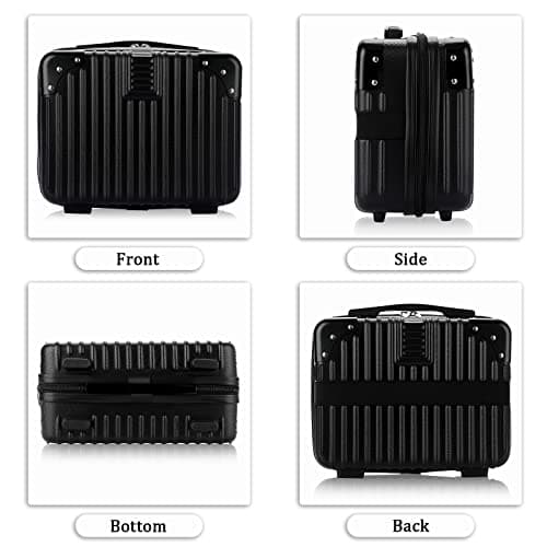 TOLIDA Makeup Travel Case with Elastic Band and Soft Handle, Black — view 4