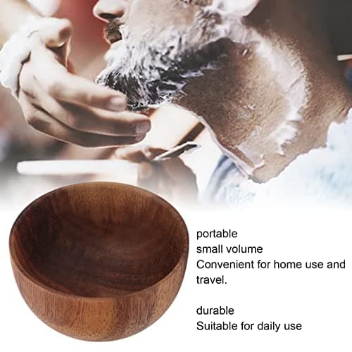 Topiky Portable Wooden Shaving Soap Bowl, Large Capacity Foaming — view 4