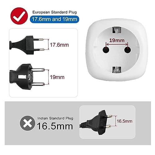 Pack of 5 | Travel Adaptor | EU to UK Plug Adapter | European to UK Adaptor | 2 Pin to 3 Pin | | Euro to UK Plug Adaptor | (White) — view 2