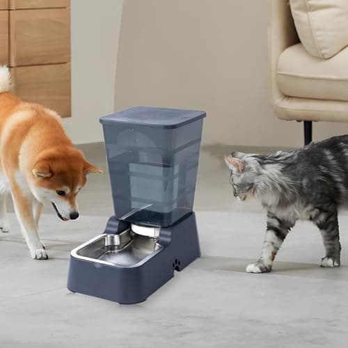 5L Gravity Automatic Pet Water Dispenser for Cats and Dogs, Dog Cat Water Feeder with 304 Stainless Steel Bowl, 5L Dark Gray Pet Water Dispenser(Dark Grey, 5L Water Dispenser) — view 6