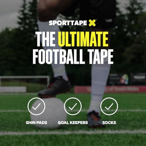 SPORTTAPE Football Sock Tape - 2 Rolls, 5cm x 4.5m, White - Self-Adhesive — view 4