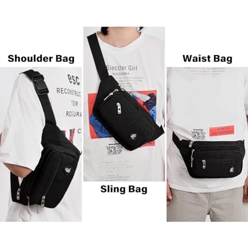 Minnhua 4 Pockets Bum Bag Fanny Pack Bumbags for Men Women Waterproof Waist Bag Large Capacity Waist Packs with 64cm Extended Belt for Dog Walking Sport Running Hiking Cycling Travel — view 5