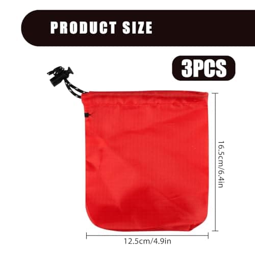 Hopzab 3 Pcs Drawstring Waterproof Storage Bags, Foldable Travel Pouch, Portable Nylon Organizer for Beach, Outdoor, Cosmetics, Small Items, Travel Accessories — view 2