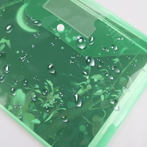 Plastic Folders A4-30 Pack A4 Plastic Folders for Documents Popper Wallets with Button Closure (Green) — view 6