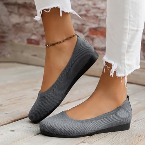 Women Comfortable Breathable Slip On Shoes, Orthopedic Walking Sports Shoes for Women (Black,6) — view 5