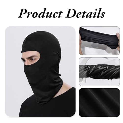 2 Pcs Kids Balaclava,Black Thermal Ski Mask Children's,Multipurpose Winter Childrens Head Face Full Masks,Snoods Fleece Windproof Warmer Neck Snood Balaclavas Helmet Hat for Baby Boys Girls Cycling — view 3