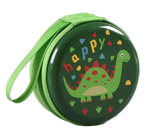 Cartoon Dinosaur Crossbody Purse for Boys Girls, Waterproof Travel Bag Cute Round Shape Wallet Shoulder Bag for Toddlers Kids