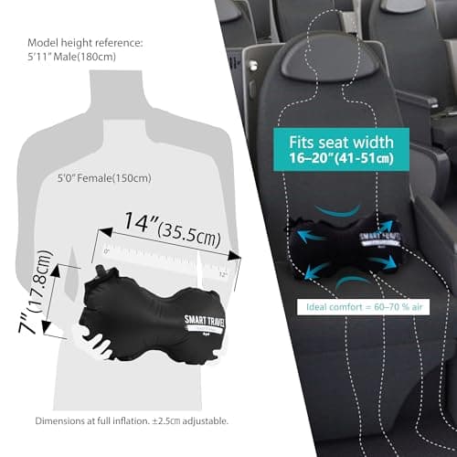 SMART TRAVEL Inflatable Lumbar Support Travel Pillow for Airplane Seat — view 5