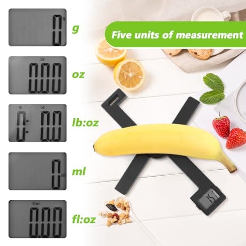 Folding Digital Kitchen Scale, Portable Food Travel Scale for Food, Highly Accurate Compact Food Scale with LCD Display, Multiple Units Supported, Convenient Storage — view 6