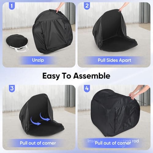 Gxpjycfob Sensory Tent, Pop Up Sensory Den for Autism, Blackout Calm Corner for Kids, Calm Down Tent for Autistic Children Anxiety Relief with Travel Bag, Play and Relax Corner (Round) — view 6