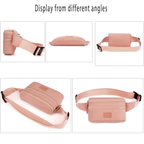 Bumbags Waist Fanny Pack Ladies Fashion Bum Bag with Adjustable Belt for Sport Hiking Girls Women (Pink) — view 4