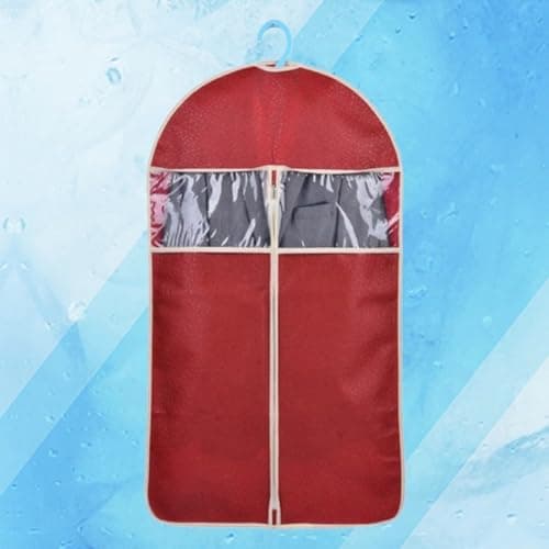 Embossed Clothes Cover Suit Storage Bag Size L Burgundy — view 5
