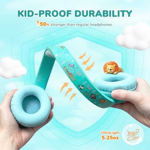 iClever BTH22 Kids Headphones Wireless 60H Play Time for Toddler Travel — view 4