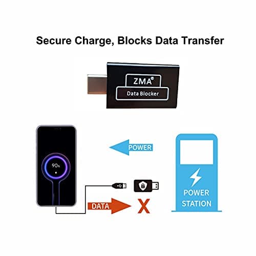 ZMA Type C USB Data Blocker | Secure Fast Charging 3rd Gen Data Defender (2, Black) — view 3
