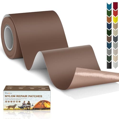 Cahomo Nylon Repair Patch 7.62x200 cm Nylon Repair Tape Self Adhesive Nylon Fabric Tape Outdoor Camping Gear Nylon Repair kit for Tent, Umbrella, Down Jackets, Sleeping Bag, Knapsack (Brown)