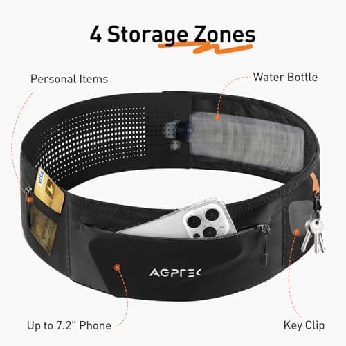 AGPTEK Running Belt with Water Bottles, Hydration Waist Pack for Men Women — view 4