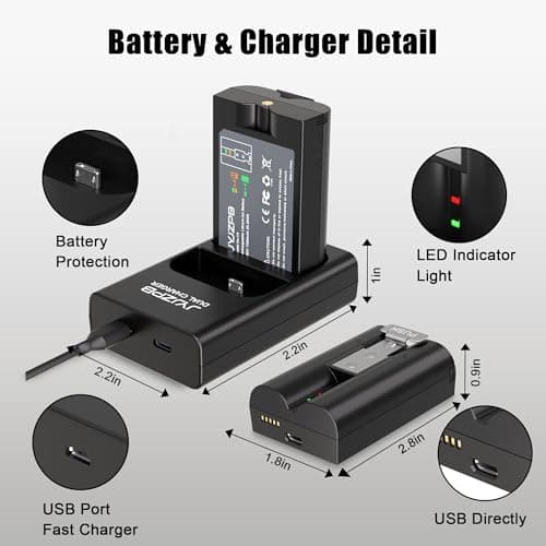 7200mAh JYJZPB Quick Release Battery for Ring, 2 Pack+Charger Station — view 5