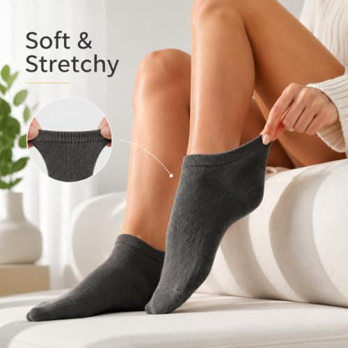 MAKABO Womens Bamboo Trainer Socks Low Cut Ankle Socks Breathable Seamless 6 Pack UK 5-9 Casual Sneakers Gift — view 4