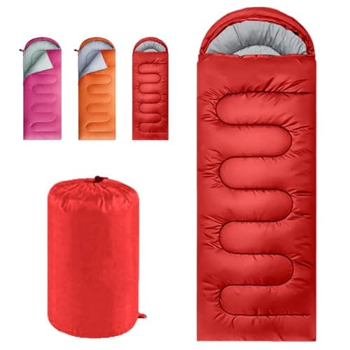 Sleeping Bag for Camping,Sleeping Bags for Adults Backpacking Waterproof,3 Seasons Adult Blanket,Small Packed Ultralight Carry Bag, Soft,Thick and Warm,for Outdoor Camping,Travel,Hiking (Red)