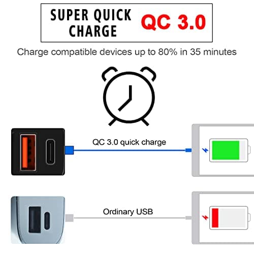 Kriogor Motorcycle Car Charger with QC 3.0 USB Socket and Type-C Port, IP65 Waterproof Dustproof Motorbike USB Adapter with 6-30V LED Voltmeter and On/Off Switch for 12V Boat Marine SUV (Red) — view 4