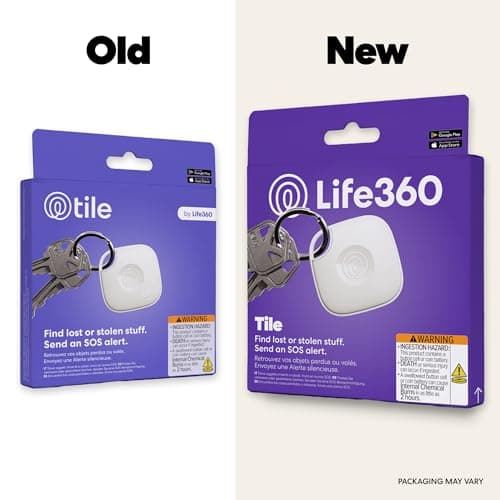 Life360 Tile- Bluetooth Tracker, Keys Finder and Item Locator for Keys, Bags and More. Phone Finder. Both iOS and Android Compatible. 1-Pack (White) — view 2