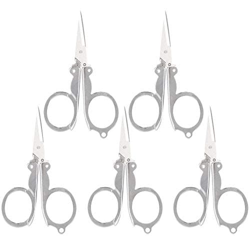 Annadue Foldable Mini Scissors 5-Pack, Portable Paper-Cutting Tool for Student Supplies, Small Fishing Accessories, Lightweight Travel Scissors with Comfortable Handle, 10.5cm Safety Blade — view 5