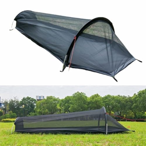 Jotekonoby Ultralight Bivy Tent 1 Person, Waterproof 40D Ripstop Nylon With Aluminum Poles, All-Season Net Camping Shelter For Backpacking Hiking Outdoor Black(tent Black) — view 6