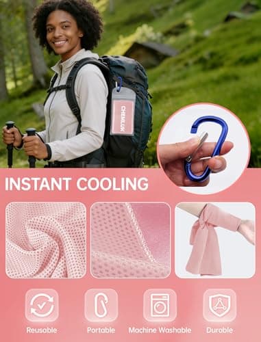 CHEMLUK Cooling Towels 6 Packs: Instant Cool Towel for Hot Weather Neck and Face UV Protection Quick Dry Microfibre Sweat Towels for Gym Yoga Running Camping Workout Sports Travel — view 6
