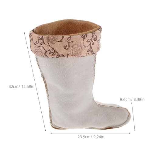 CLISPEED 2pcs Warm Fleece Liners Boot Socks Women Beige Thick Thermal Polyester High 32cm Stylish Resilient Comfort Hiking Boots Travel Adventure Inserts — view 4