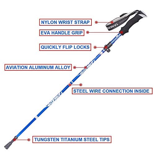 Wsobue Walking Pole-1 Pack Hiking Trekking Pole With Antishock and Quick Lock System, Telescopic, Collapsible, Ultralight Foldable Hiking Walking Stick for Seniors Women Men (Purple-1 PACK) — view 6