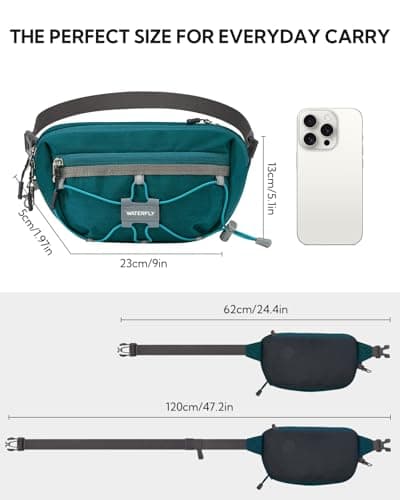 Waterfly Bum Bag Fanny Pack Waist Packs with RFID Blocking Peacock Blue — view 3