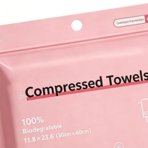 Travel Face Towels - 6Pc Compressed Cotton Washcloth Pack, Portable Expandable Cleaning Towel Set, Soft Absorbent Hygiene Cloth | for Fitness Gym Camping Hiking Hotel Resort Beach Outdoor Use — view 5