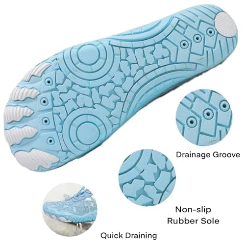 Hike Barefoot Shoes for Men and Women with Wide Toe Box, Healthy & Non-Slip Breathable Barefoot Water Shoes, Beach, Pool, Aqua, Swimming, Surfing, Hiking, Walking Shoes, sky blue, 38.5/39.5 EU — view 6