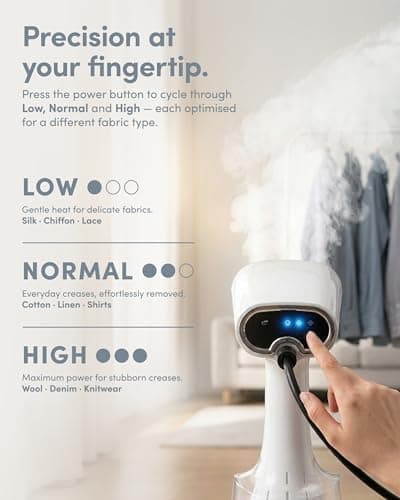 Keplin Handheld Clothes Steamer - Travel Steamer for Clothes, 2 in 1 Portable Garment Steamer with Ceramic Dry Iron Panel, Detachable 380ml Water Tank, 1640W Fast 30s Heat Up, Universal Bottle Adaptor — view 6