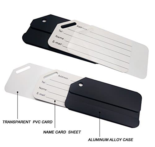 Aluminum Luggage Tag for Luggage Baggage Travel Identifier By Ovener (Black 2 Pcs) — view 4